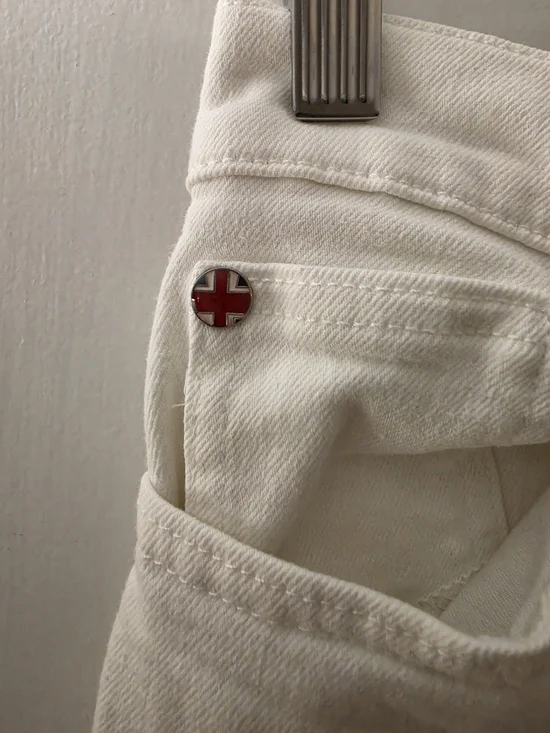 Hudson Blair High Rise Flared Jeans White Denim Pants - Picture 4 of 6